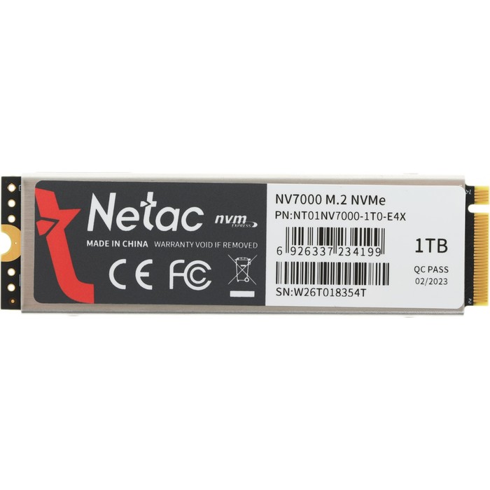 Накопитель SSD Netac PCI-E 4.0 x4 1TB NT01NV7000-1T0-E4X NV7000 M.2 2280 - фото 51350550