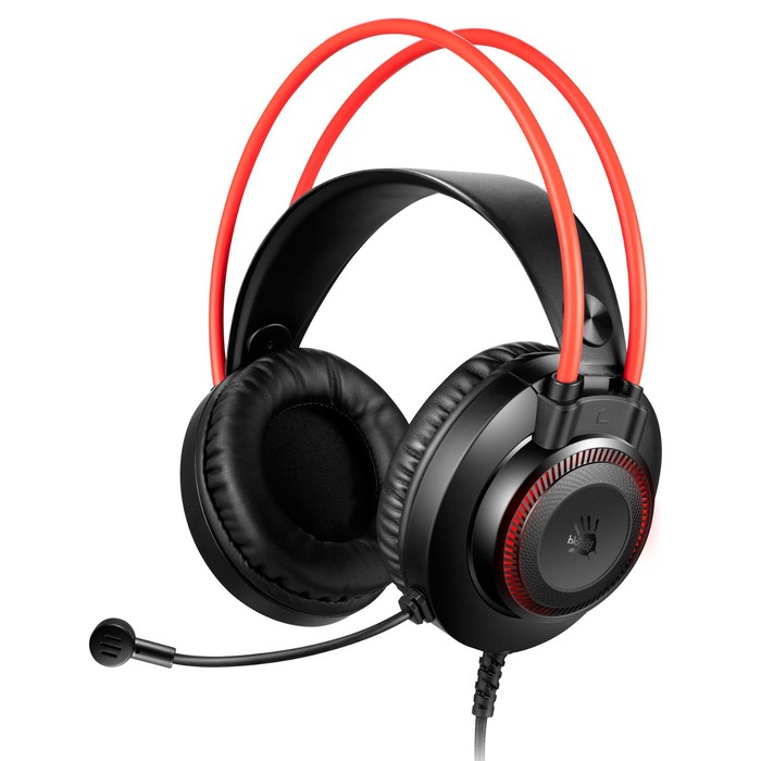 Наушники с микрофоном A4Tech Bloody G200S черный/красный 2м мониторные USB оголовье (G200S U   10045 - Фото 1