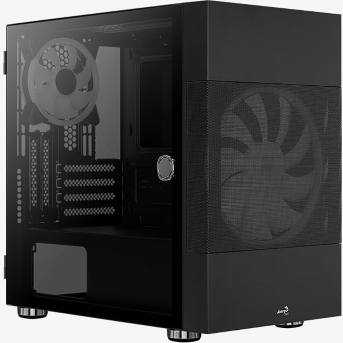 Корпус Aerocool Atomic-G-BK-v1 черный без БП mATX 2x120mm 2x140mm 2xUSB3.0 audio bott PSU - фото 51353591