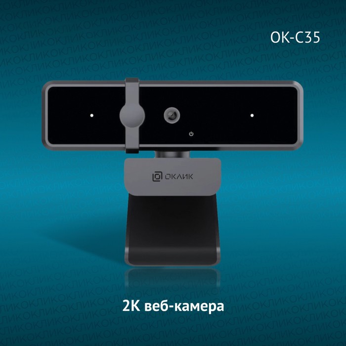 Камера Web Оклик OK-C35 черный 4Mpix (2560x1440) USB2.0 с микрофоном - фото 51353765