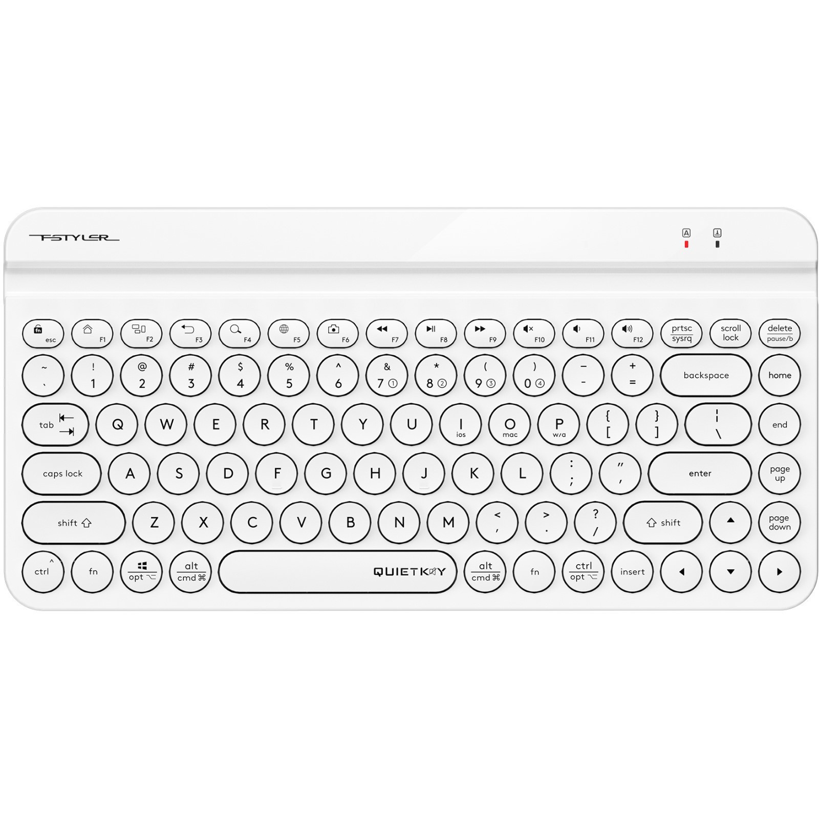 Клавиатура A4Tech Fstyler FBK30 белый USB беспроводная BT/Radio slim ...