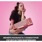 Клавиатура Logitech POP Keys механическая розовый/красный USB беспроводная BT/Radio - Фото 5