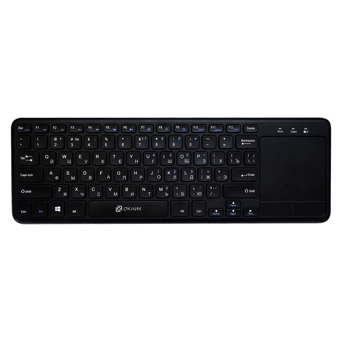 Клавиатура Оклик 830ST черный USB беспроводная slim Multimedia Touch - Фото 1