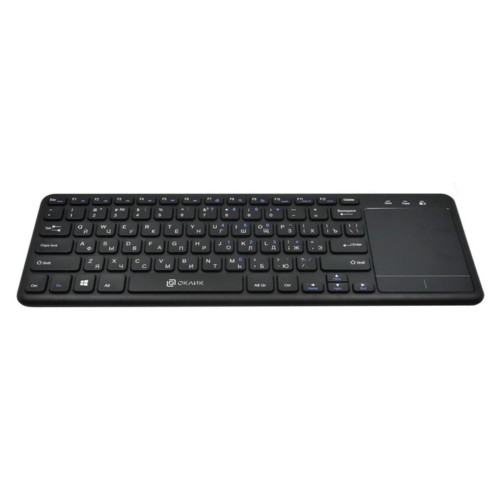 Клавиатура Оклик 830ST черный USB беспроводная slim Multimedia Touch - фото 51353875
