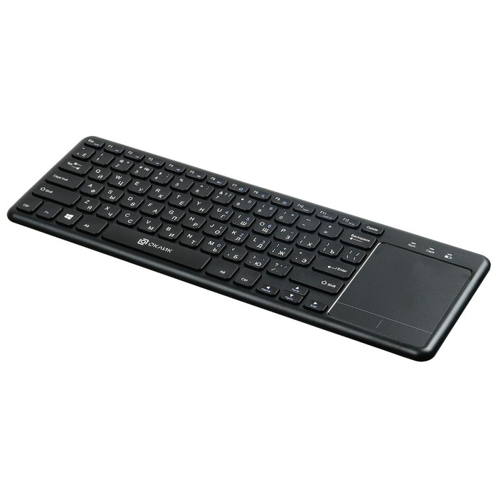 Клавиатура Оклик 830ST черный USB беспроводная slim Multimedia Touch - фото 51353877