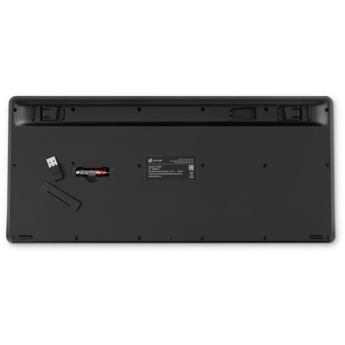 Клавиатура Оклик 860S серый/черный USB беспроводная BT/Radio slim Multimedia (подставка для   100459 - фото 51353900