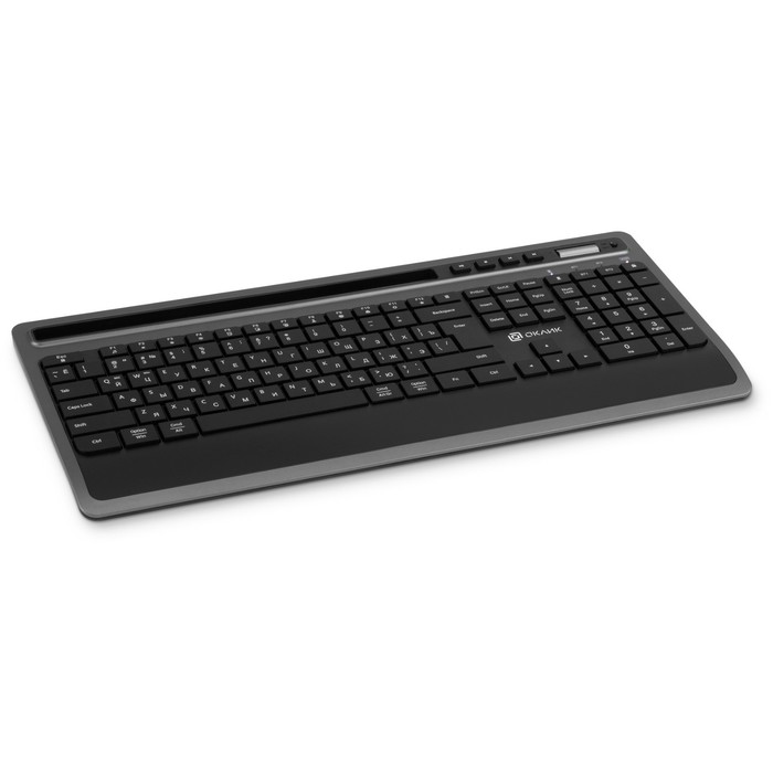 Клавиатура Оклик 860S серый/черный USB беспроводная BT/Radio slim Multimedia (подставка для   100459 - фото 51353901
