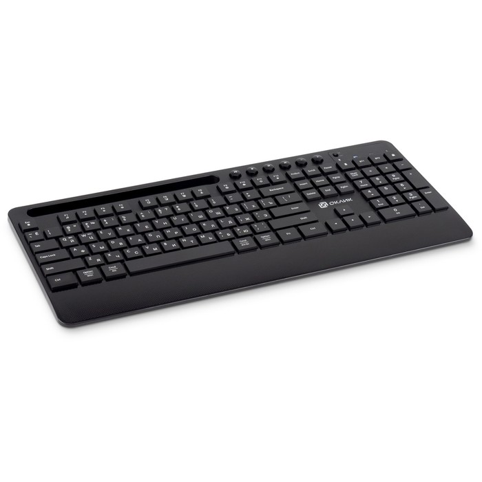 Клавиатура Оклик 865S черный USB беспроводная BT/Radio slim Multimedia (подставка для запяст   10045 - фото 51442331