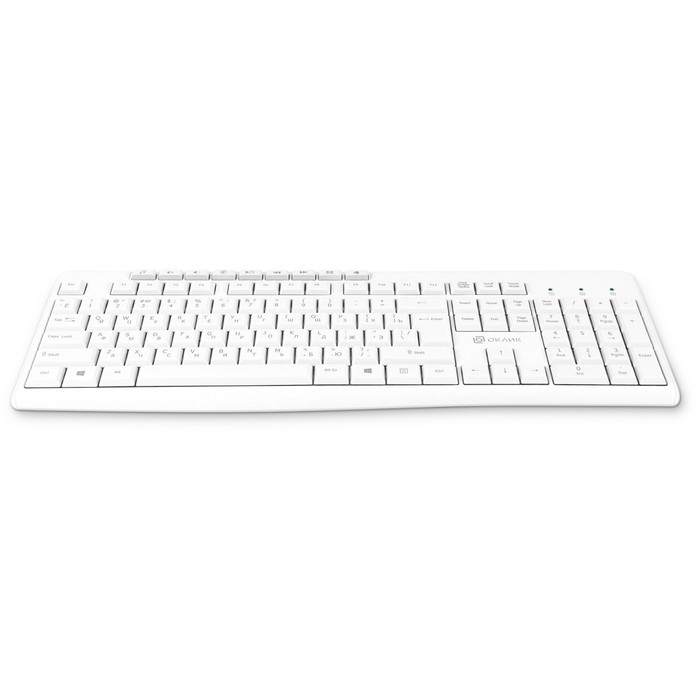 Клавиатура Оклик K225W белый USB беспроводная Multimedia (1875235) - фото 51353935