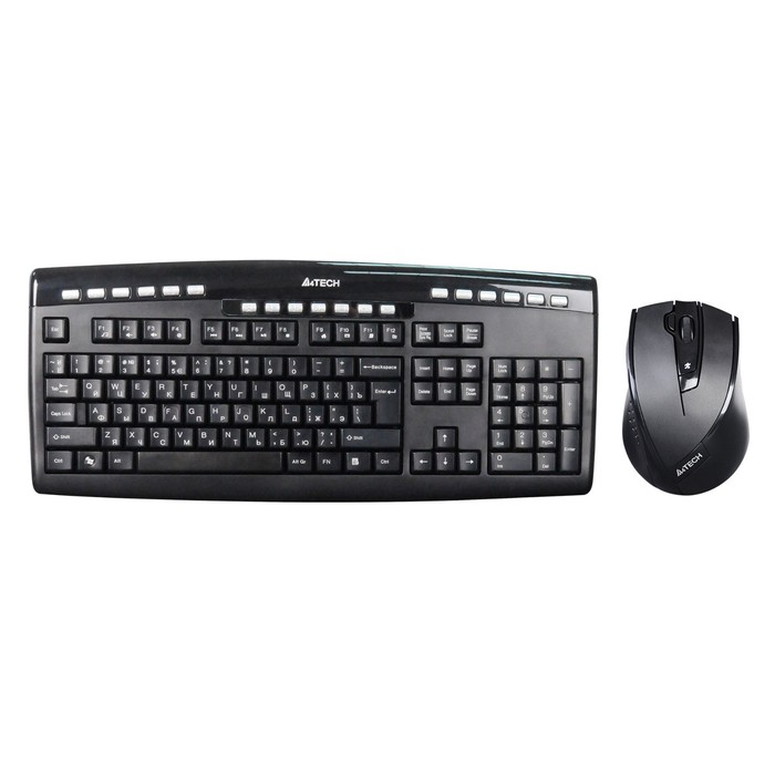 Клавиатура + мышь A4Tech 9200F клав:черный мышь:черный USB беспроводная Multimedia - Фото 1