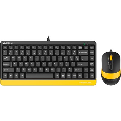 Клавиатура + мышь A4Tech Fstyler F1110 клав:черный/желтый мышь:черный/желтый USB Multimedia   100460