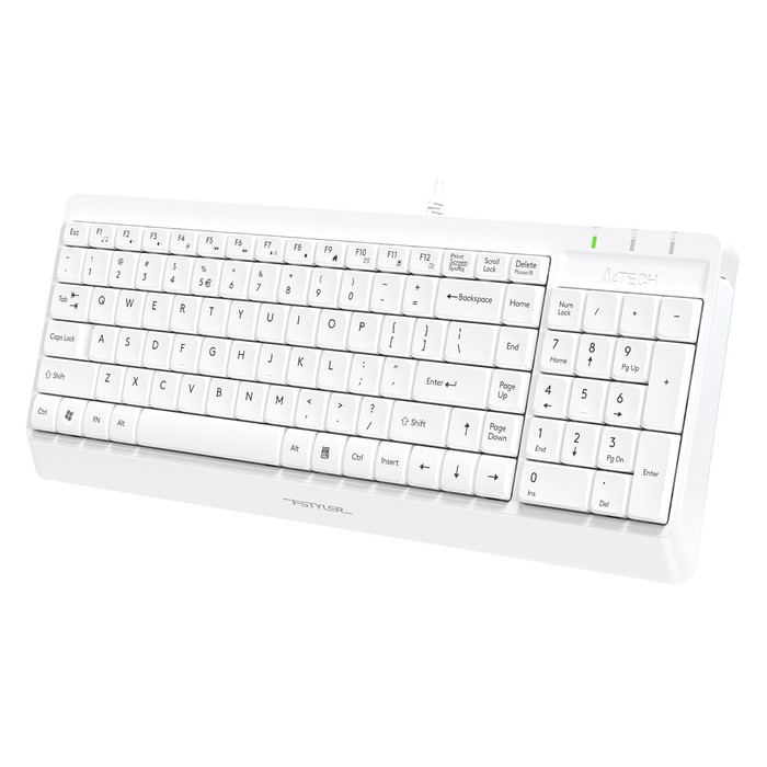 Клавиатура + мышь A4Tech Fstyler F1512 клав:белый мышь:белый USB (F1512 WHITE) - фото 51354061