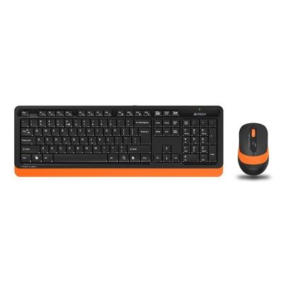 Клавиатура + мышь A4Tech Fstyler FG1010, беспроводные, USB, оранжево-чёрные