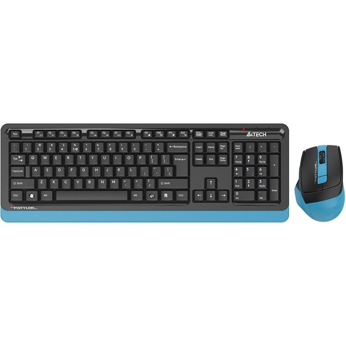 Клавиатура + мышь A4Tech Fstyler FG1035 клав:черный/синий мышь:черный/синий USB беспроводная   10046 - Фото 1