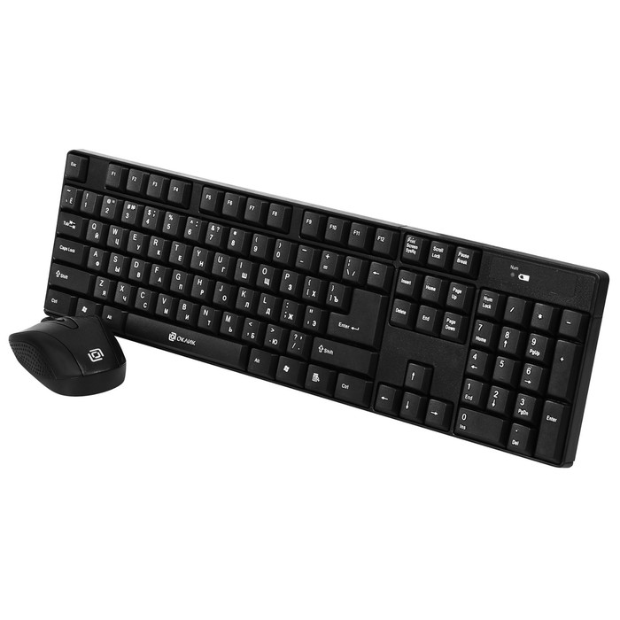 Клавиатура + мышь Оклик 210M клав:черный мышь:черный USB беспроводная (612841) - фото 51354127