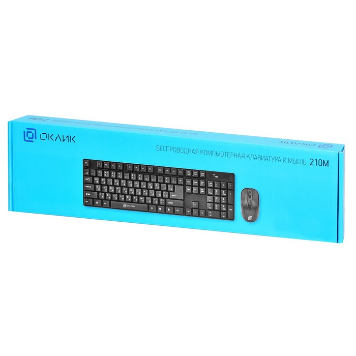 Клавиатура + мышь Оклик 210M клав:черный мышь:черный USB беспроводная (612841) - фото 51354130