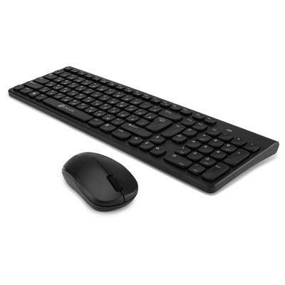Клавиатура + мышь Оклик 220M клав:черный мышь:черный USB беспроводная slim Multimedia (10620 10046