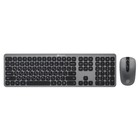 Клавиатура + мышь Оклик 300M клав:серый мышь:серый/черный USB беспроводная slim (1488402) - Фото 1