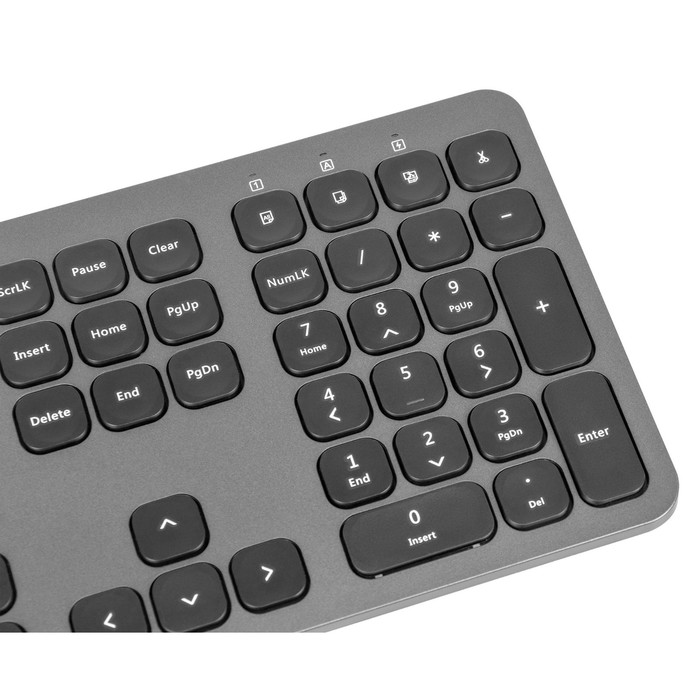 Клавиатура + мышь Оклик 300M клав:серый мышь:серый/черный USB беспроводная slim (1488402) - фото 51354157