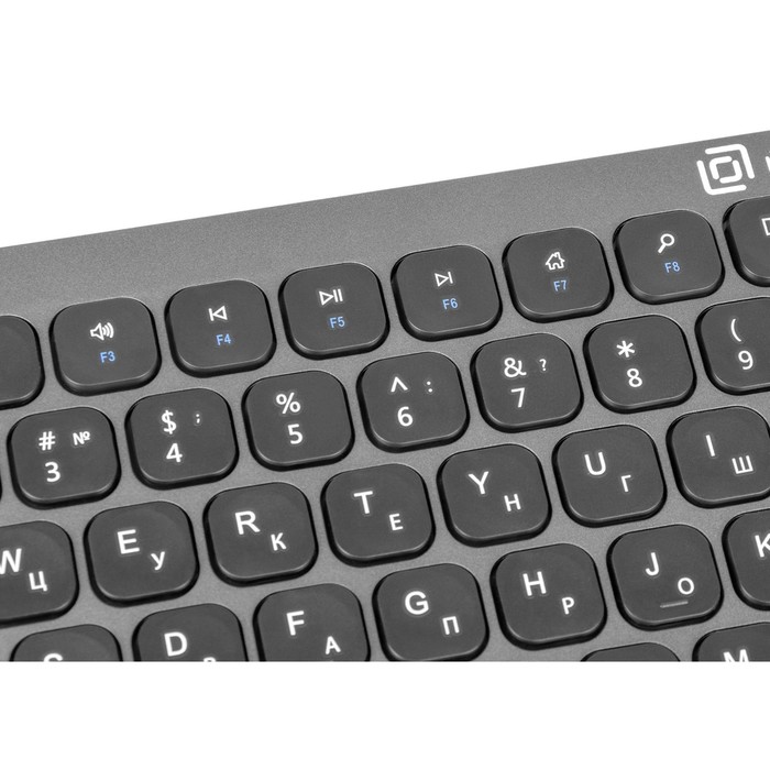 Клавиатура + мышь Оклик 300M клав:серый мышь:серый/черный USB беспроводная slim (1488402) - фото 51354159