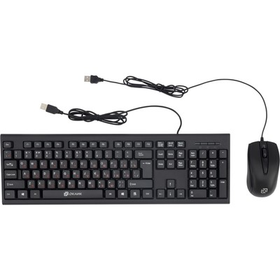 Клавиатура + мышь Oklick 630M, проводные, мембранная, оптическая, USB, чёрные (1091260)