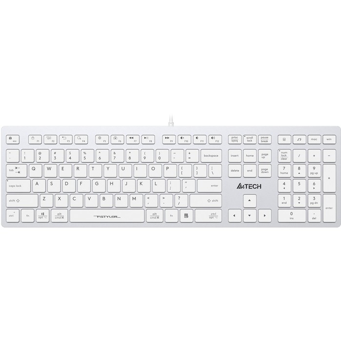 Клавиатура A4Tech Fstyler FX50 белый USB slim Multimedia (FX50 WHITE) - Фото 1