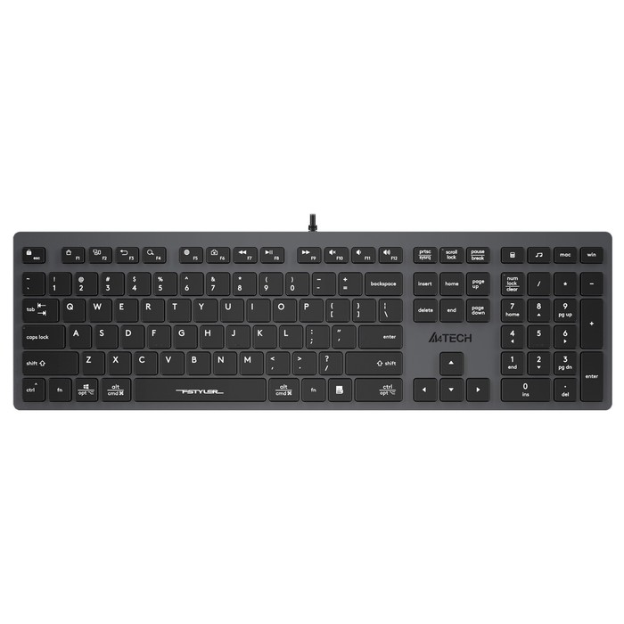 Клавиатура A4Tech Fstyler FX50 серый USB slim Multimedia (FX50 GREY) - Фото 1