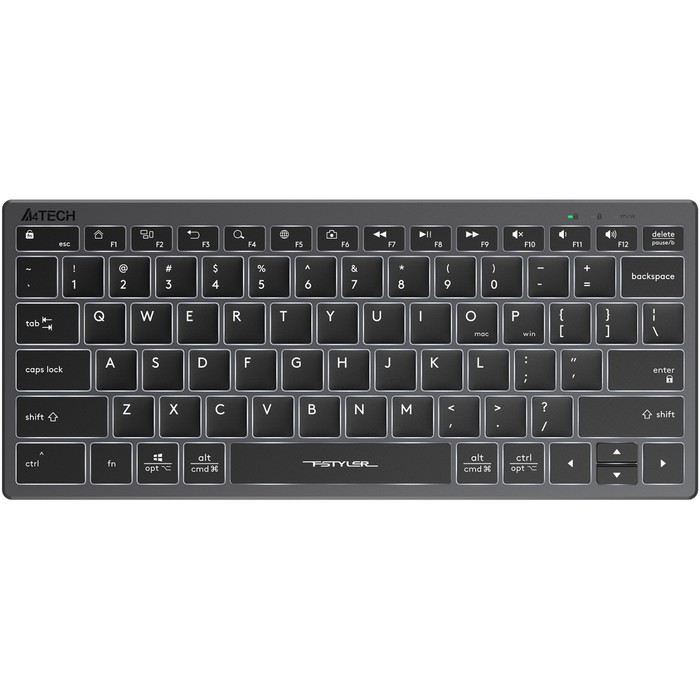 Клавиатура A4Tech Fstyler FX61 серый USB slim LED (FX61 GREY) - Фото 1