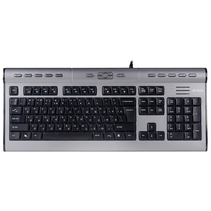 Клавиатура A4Tech KLS-7MUU серебристый/черный USB slim Multimedia - Фото 1