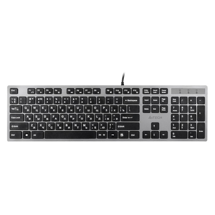Клавиатура A4Tech KV-300H серый/черный USB slim - Фото 1