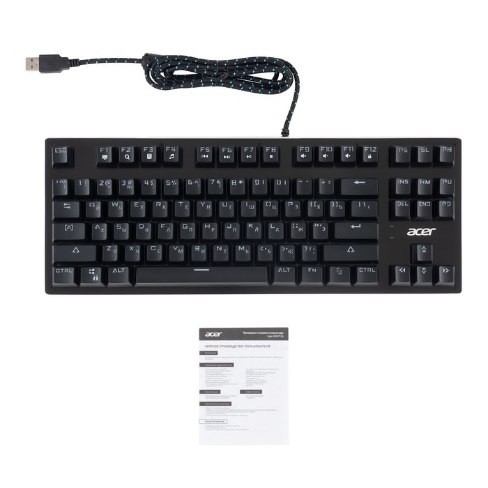 Клавиатура Acer OKW126 механическая черный USB for gamer LED (ZL.KBDEE.00G) - фото 51354550