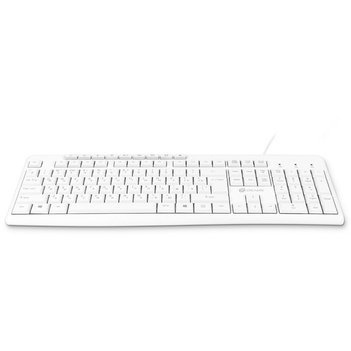 Клавиатура Оклик 305M белый USB Multimedia (1875227) - Фото 1