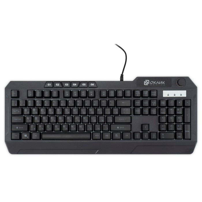 Клавиатура Оклик 715G черный USB Multimedia for gamer LED (1680657) - фото 51354778