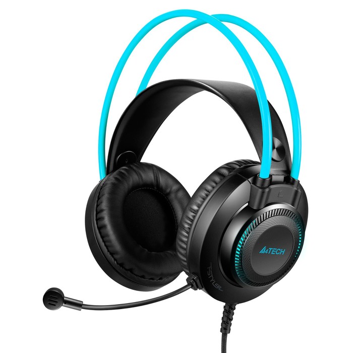 Наушники с микрофоном A4Tech Fstyler FH200i серый/синий 1.8м накладные оголовье (FH200I BLUE   10046