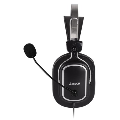 Наушники с микрофоном A4Tech HU-50, накладные, USB, оголовье, кабель 2 м, чёрные