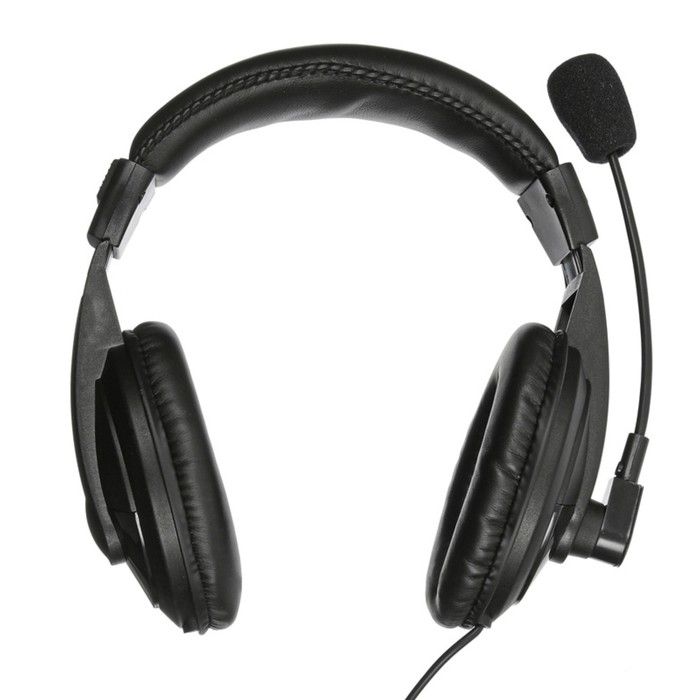 Наушники с микрофоном Оклик HS-M137V черный 1.8м мониторные оголовье (614046) - фото 51361093