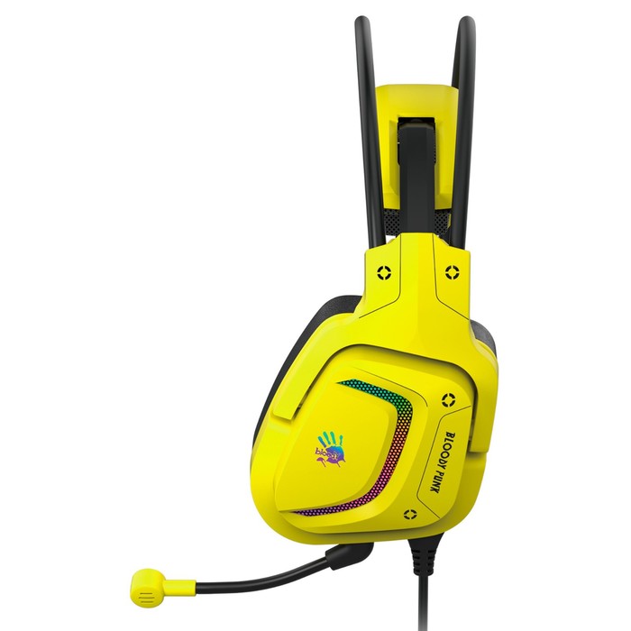 Наушники с микрофоном A4Tech Bloody G575 Punk желтый/черный 2м мониторные USB оголовье (G575   10046 - фото 51361155