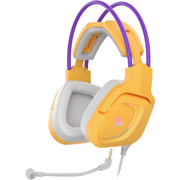 Наушники с микрофоном A4Tech Bloody G575 желтый/фиолетовый 2м мониторные USB оголовье (G575   100466