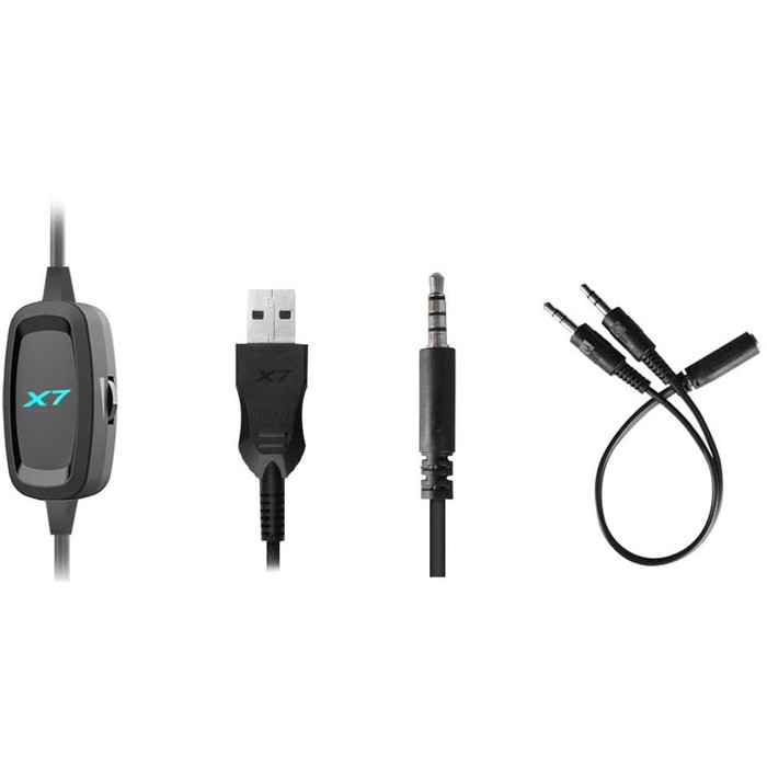 Наушники с микрофоном A4Tech XH-720p черный 2м мониторные оголовье - фото 51361259