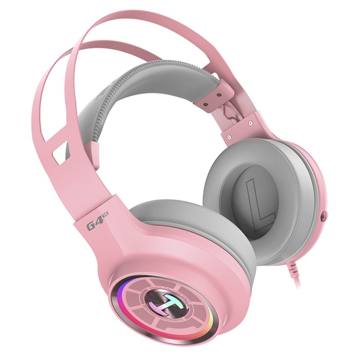 Наушники с микрофоном Edifier G4 TE розовый 2.5м накладные USB оголовье - фото 51361289