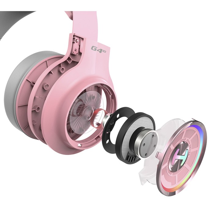 Наушники с микрофоном Edifier G4 TE розовый 2.5м накладные USB оголовье - фото 51361293
