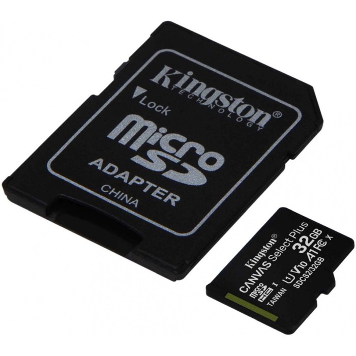 Карта памяти microSDHC 32GB Class10 Kingston SDCS2/32GB Canvas Select Plus + adapter - фото 51440779