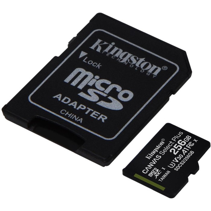 Карта памяти microSDXC 256GB Kingston SDCS2/256GB Canvas Select Plus + adapter - фото 51361577