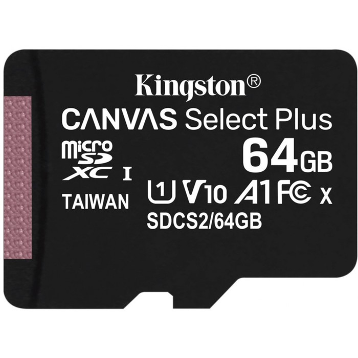 Карта памяти microSDXC 64GB Class10 Kingston SDCS2/64GBSP Canvas Select Plus w/o adapter - Фото 1