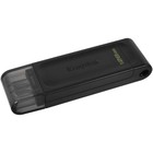 Флеш Диск Kingston 128GB DataTraveler 70 Type-C DT70/128GB USB3.2 черный - Фото 2