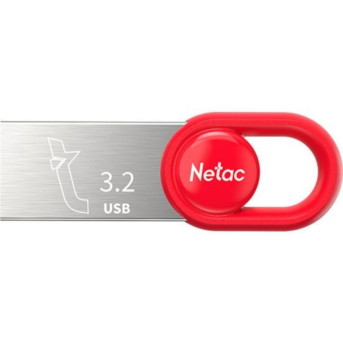 Флеш Диск Netac 128GB UM2 NT03UM2N-128G-32RE USB3.2 серебристый/красный - фото 51490536