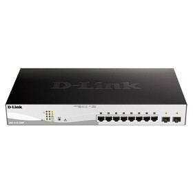 Коммутатор D-Link DGS-1210-10MP/F1A 8G 2SFP 8PoE 130W настраиваемый