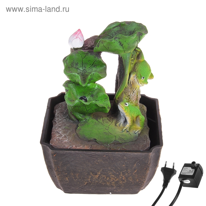фонтан лягушата на листочках 14*13*18,5 см - Фото 1