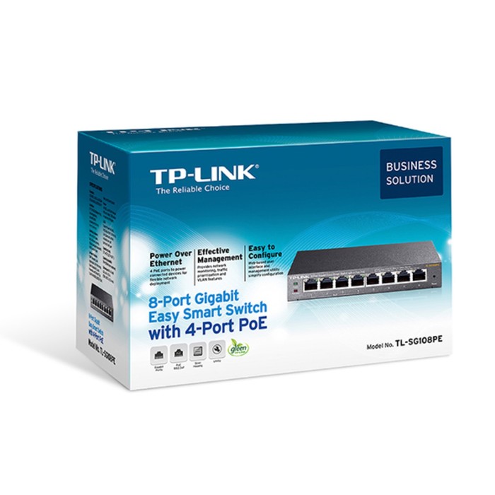 Коммутатор TP-Link TL-SG108PE 8G 4PoE+ 64W управляемый - фото 51361826