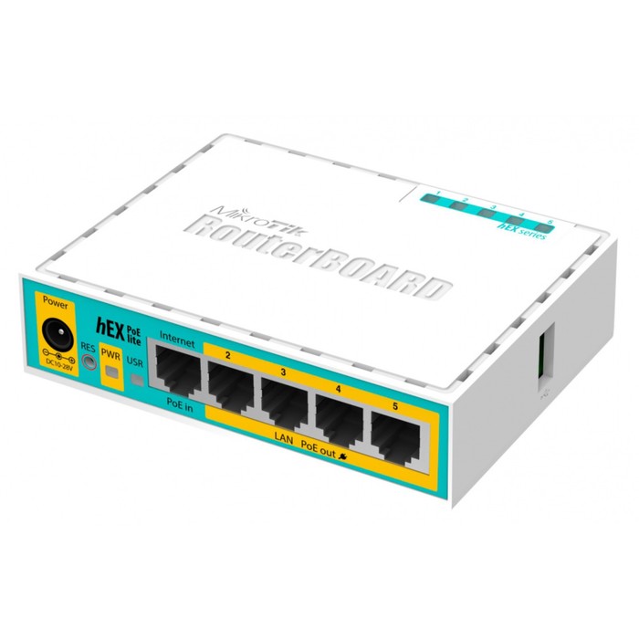 Роутер MikroTik hEX PoE lite (RB750UPR2) 10/100BASE-TX белый - фото 51362128